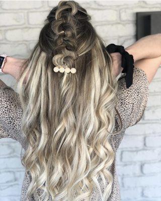 Color & hand-tied extensions by Leah