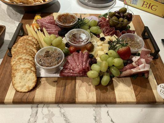 Delicious charcuterie board was picked to the bone! The local honey, homemade jam & brown mustard were a special treat!