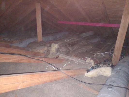 Another room that we covered with insulation that was bare