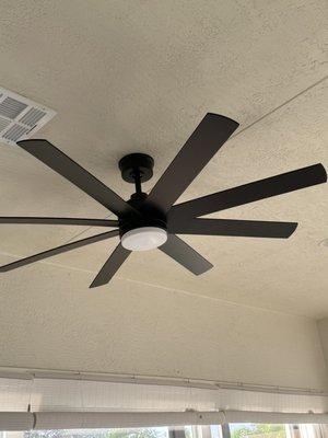 New fan installed on lanai.