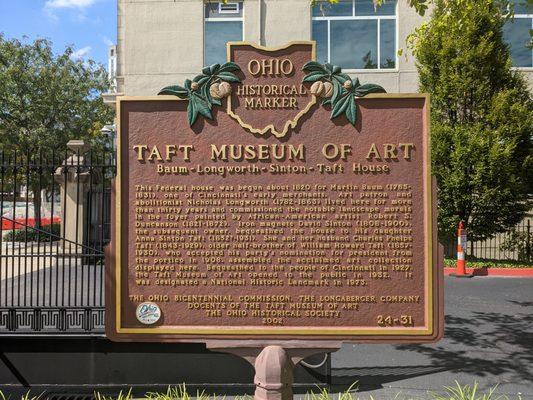 Taft Museum of Art / Robert S. Duncanson Historical Marker, Cincinnati