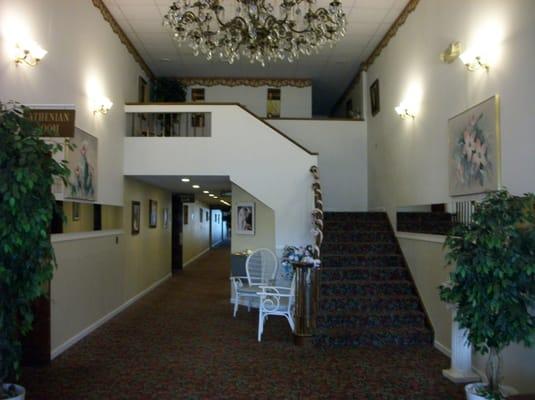 Staircase to the bridal suite. Also, a beautiful place to take a bridal party picture!