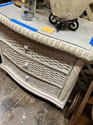 Wicker nightstand