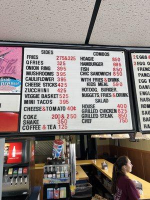 Menu options