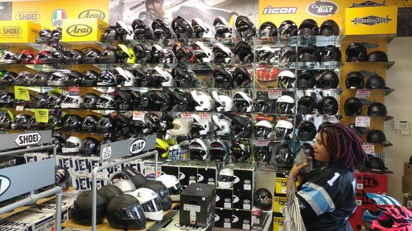 They have helmets Galore