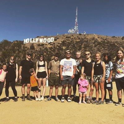 Family hike to the Hollywood sign