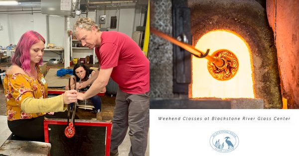 Teamwork during our 6 Week Glassblowing Course