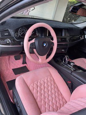 Wrapped steering wheel in suede