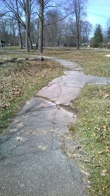 paved, but broken path