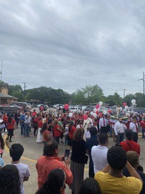 Procession into the church for Divine Mercy Sunday. After noon Mass .