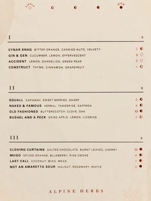 Cocktails Menu