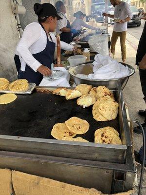 Fresh handmade tortillas.