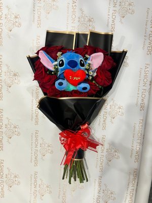 Bouquet with Teddy Bear (stitch)