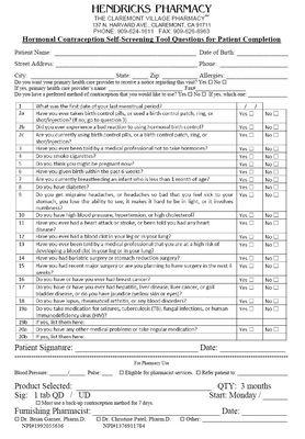 Birth Control Questionnaire