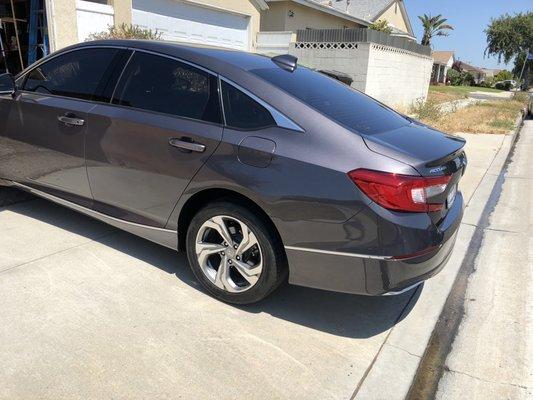 The beautiful after picture of the amazing work done by El Segundo Auto Body.  My Honda Accord is new again.