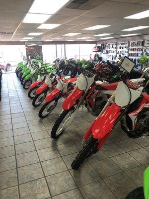 Honda and Kawsaki Dirtbikes