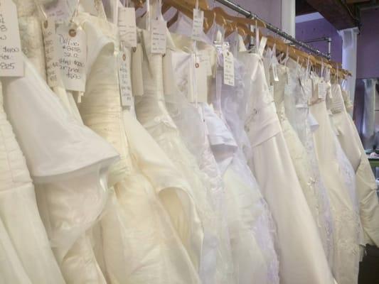 Take your gown home today with no waiting. All of our wedding dresses are sold directly off-the-rack.