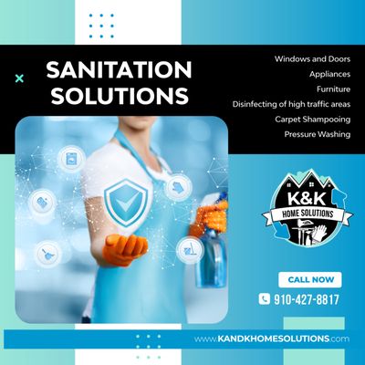 We have a solution for all your sanitation or special cleaning needs.  Can be combined with any of our other services for a discounted rate.