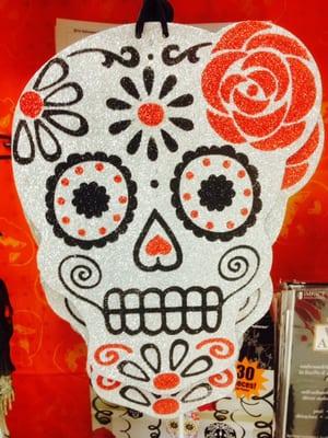 Halloween is creepin' closer, & PC is getting their stuff out! This Dia De Los Muertos decor is beautiful, wooden & only $1.49!