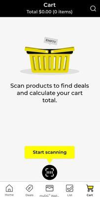 Scan and add items to your cart with the app!