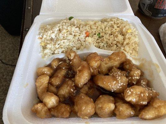 Sesame Chicken with Fried Rice