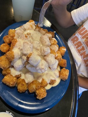 Chicken horseshoe with tater tots. Perfect!