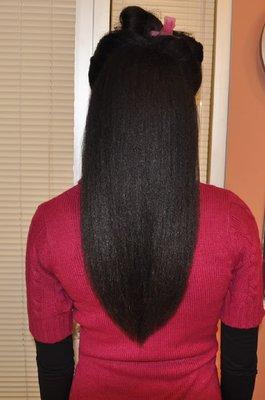 Picture 1 of 2: an older picture of my hair straightened by Reniece. I'll add another picture of my hair in its more regular natural state