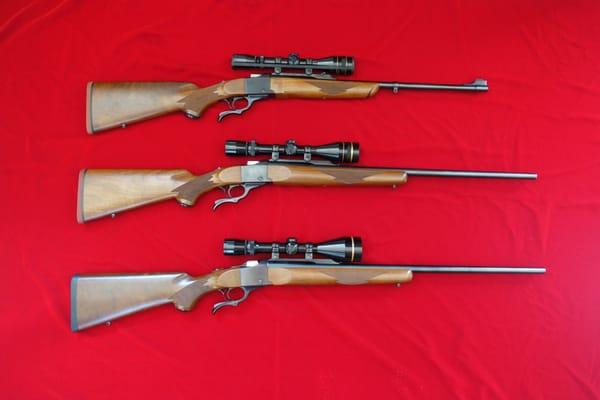 Ruger No 1's. The finest single shot rifle in production.