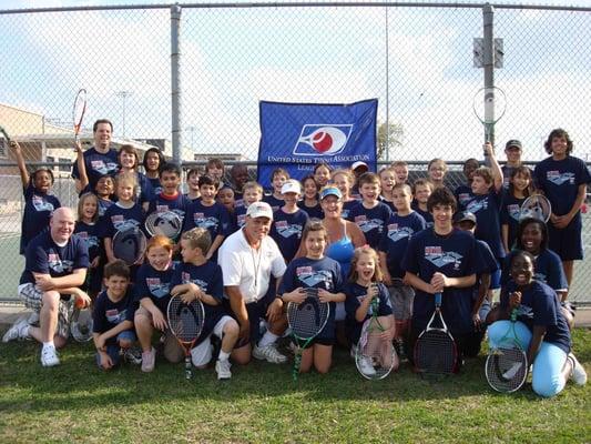 New Beginner Junior Players with Coach Chuck and Coach Cindy.