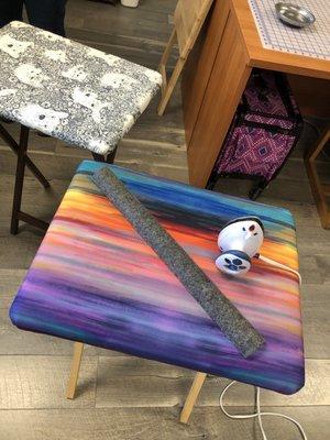 TV Trays made into portable ironing boards