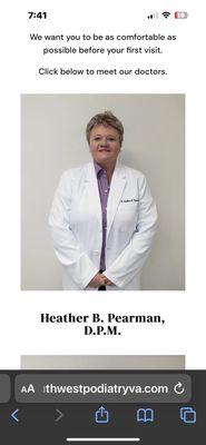 This is doctor heather b pearman.