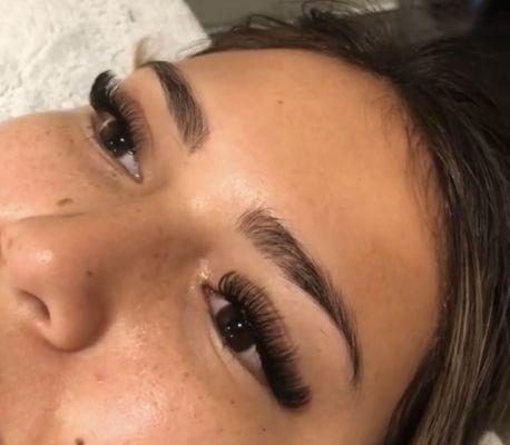 Lashes and micro blading brows