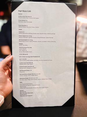 Dinner Menu