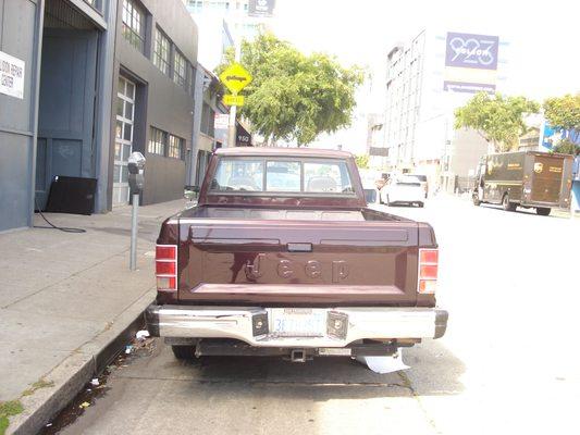 Beautiful work to straighten and re-chrome rear bumper $800 to do work, plus $200 RT San Francisco and Fresno.  Bryant St Auto Body did body