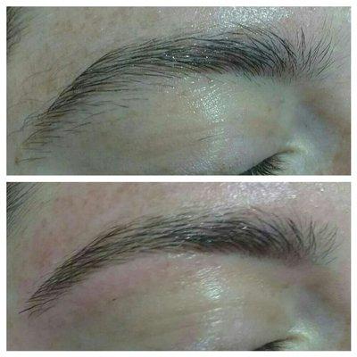 Brow wax before and after