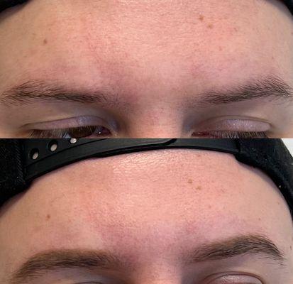 Brow tint before and after