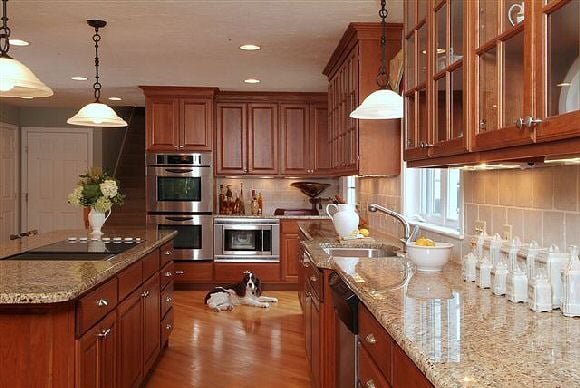 Elegant cherry cabinets