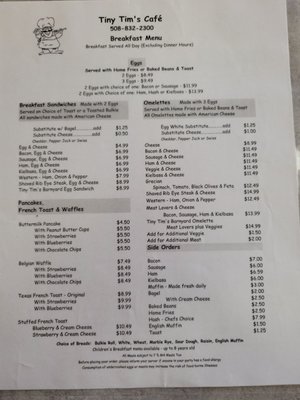 Regular menu.