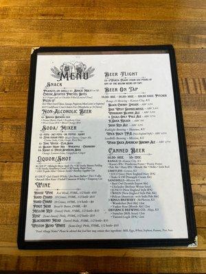 Newest menu