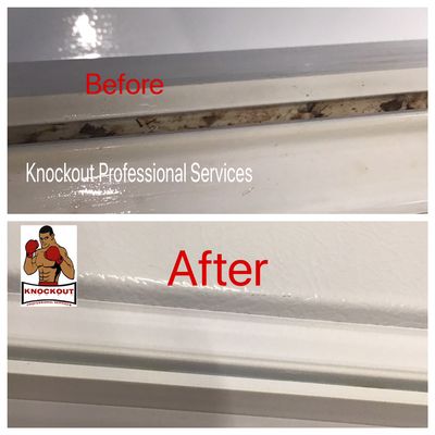 Before and after refrigerator trim cleaning !