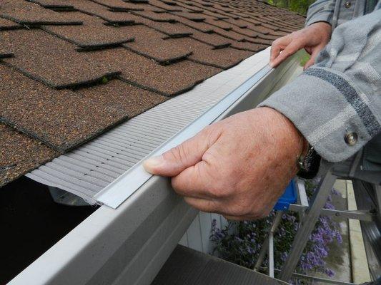 We install gutter guards on homes and businesses to prevent leaves and other debris from clogging the gutters.