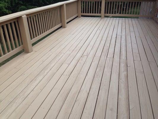 Can you believe that this deck was Baby Blue before it was pressure washed and stained by Kirkland Painting ?