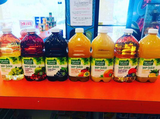 Variety of juices to choose from.