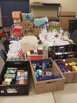 I ran a food drive at work to benefit the Windsor Food Bank. Nice to work with such generous kind hearted people.