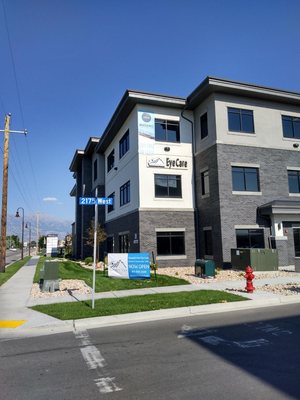 North side of our building with signage