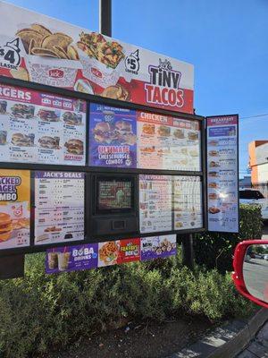 Drive thru menu