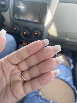 Product is on my fingers and middle nail flake