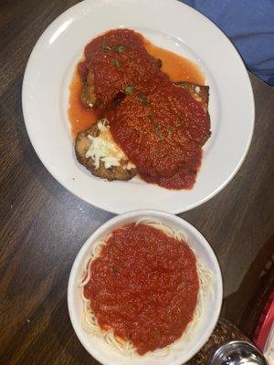 Chicken Parm with spaghetti was delicious