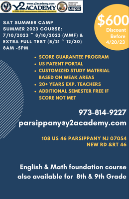 SAT Summer Camp at Parsippany , NJ