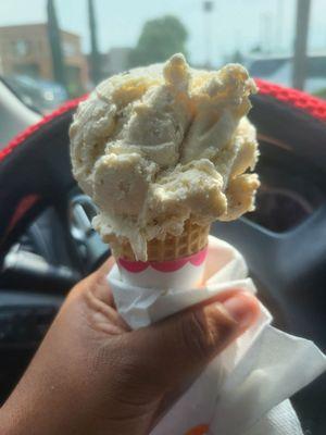 Butter Pecan Single Scoop on Sugar Cone